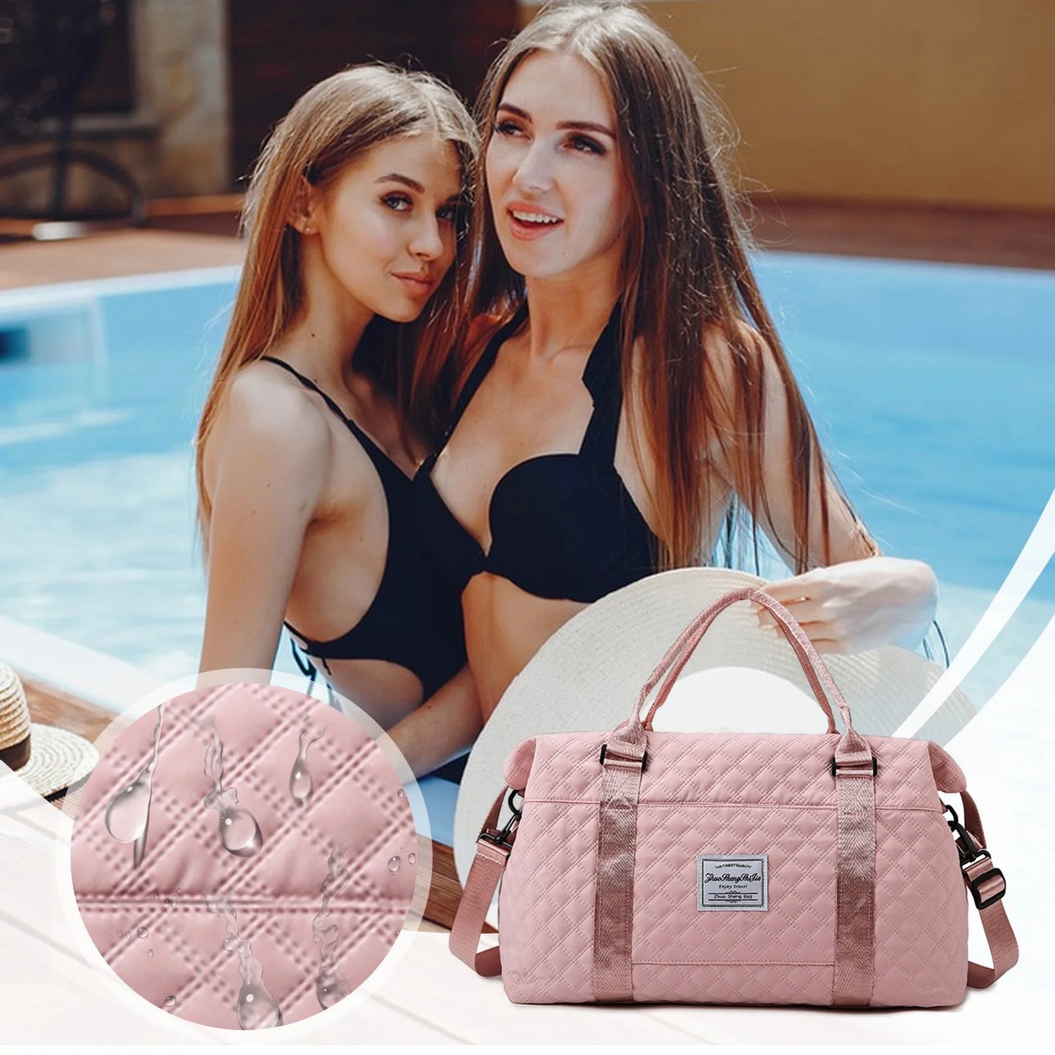 Chic Pink Travel Duffel Bag for Women – Ultimate Versatile Gym Tote with Toiletry Organizer for All Your Adventures!