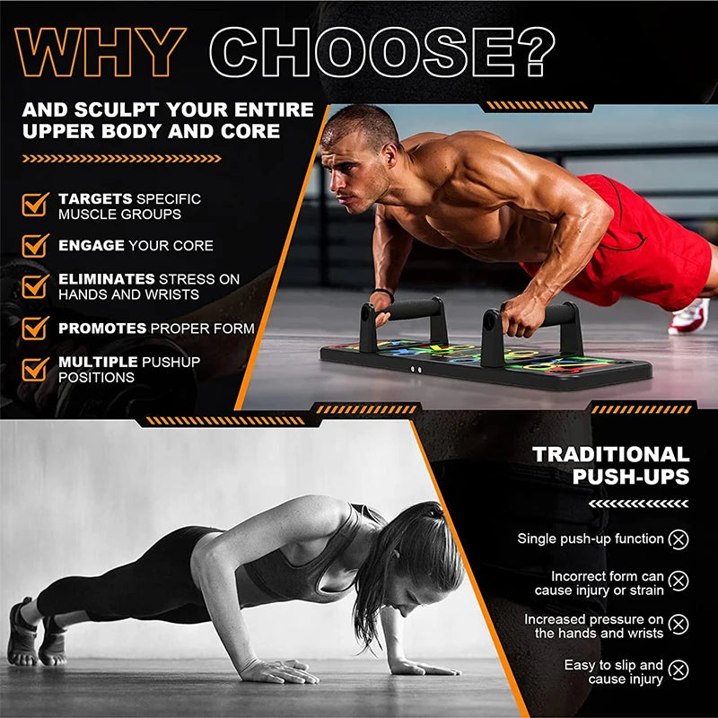 Transform Your Workout with the Ultimate Folding Push-Up Board: Multi-Mode Chest Expansion for Core Strength and Muscle Building