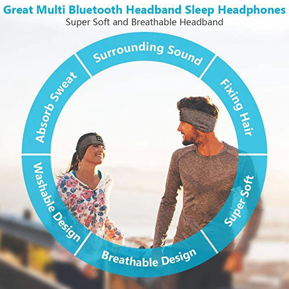 Experience Ultimate Comfort with Bluetooth-Compatible Sports Sleeping Headband - Wireless Headphones & Eye Mask Combo!