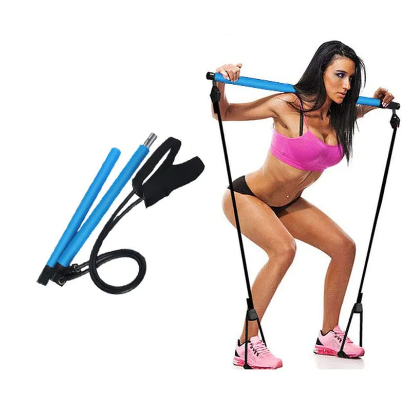 Ultimate Portable Fitness Yoga Pilates Bar with Resistance Bands - Your Home Gym Companion for Comprehensive Body Workouts