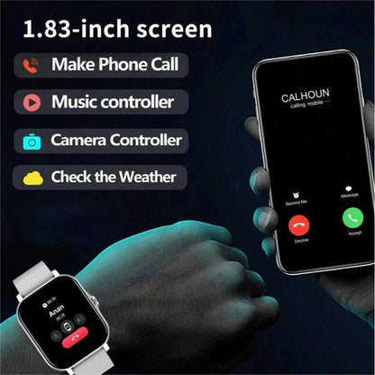 Sport Tracking Smartwatch - The Ultimate Gadget for Sports, BT Calling, Weather Updates, and SIMSONLAB 1.83 Inch HD 