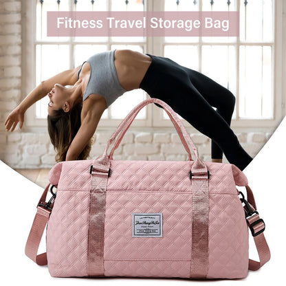 Chic Pink Travel Duffel Bag for Women – Ultimate Versatile Gym Tote with Toiletry Organizer for All Your Adventures!