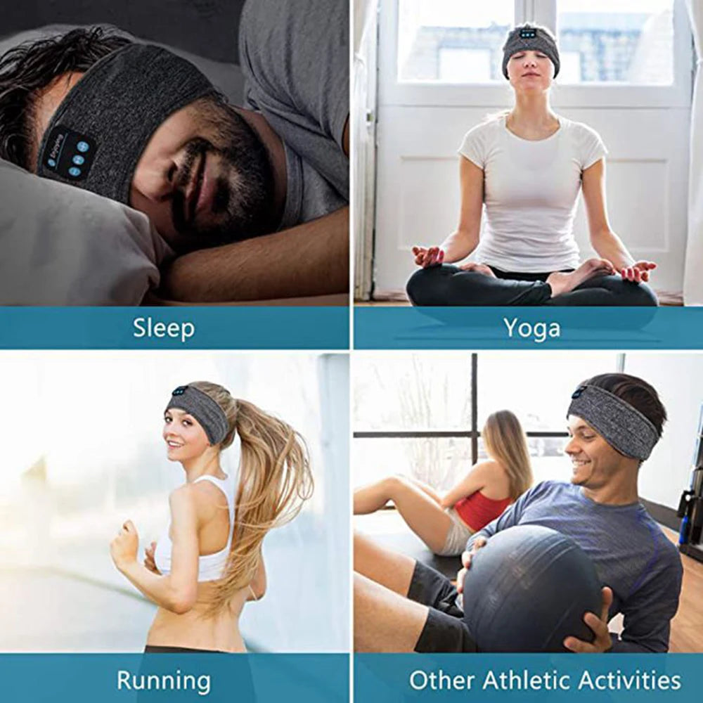 Experience Ultimate Comfort with Bluetooth-Compatible Sports Sleeping Headband - Wireless Headphones & Eye Mask Combo!